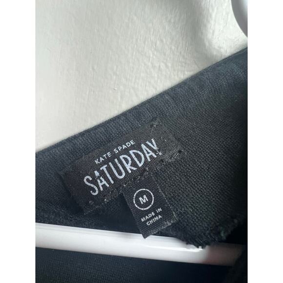 Kate Spade Saturday Black V-Neck Women's Top Medium - Picture 3 of 8